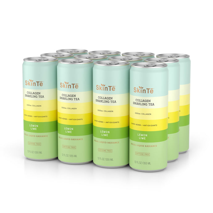 SkinTē Lemon Lime 12-pack Collagen Sparkling Tea